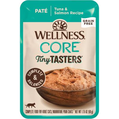 Wellness Core Tiny Tasters Tuna And Salmon Pate Grain-Free Cat Food Pouch 1.75 oz.