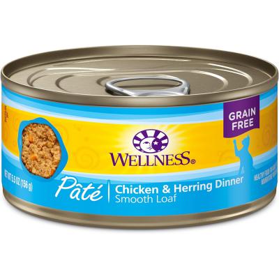 Wellness Grain-Free Chicken and Herring Dinner Pate For Cats 5.5 oz.