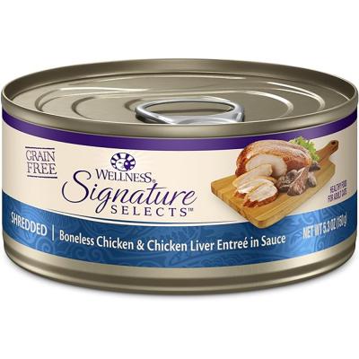 Wellness Signature Selects Shredded Chicken And Liver Entree For Cats 5.3 oz.