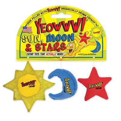 Yeowww Catnip Sun, Moon, Stars Cat Toy 3 Pack