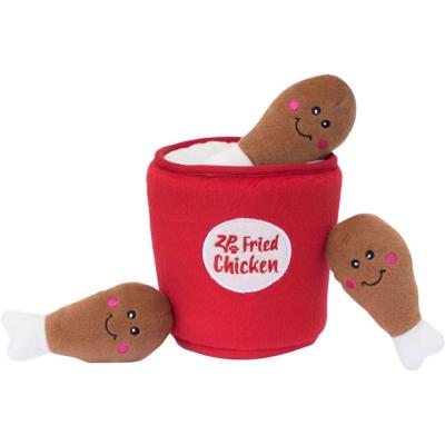 Zippy Paws Squeaky Plush Dog Toy Burrow Bucket Of Chicken