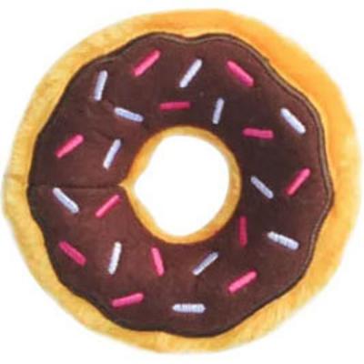 Zippy Paws Squeaky Plush Dog Toy Mini Donut Chocolate