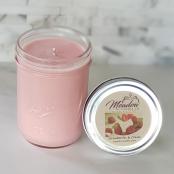 Strawberries & Cream Mason Jar Soy Candle 16 oz.