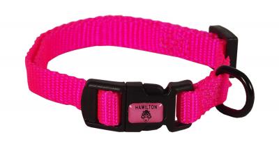 Nylon Dog Collar ADJ 3/8 X 7-12 IN Hot Pink - Temporarily out of stock