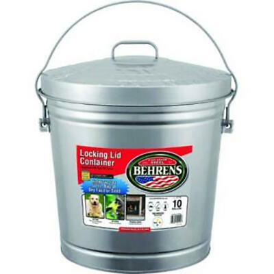 Galvanized Trash Can With Lid 10 Gallon