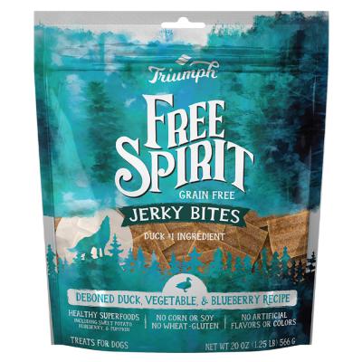 Free Spirit Grain Free Jerky Bites Duck Vegetable & Blueberry Recipe 20 oz.