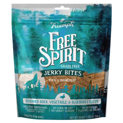 Free Spirit Grain Free Jerky Bites Duck Vegetable & Blueberry Recipe 20 oz.